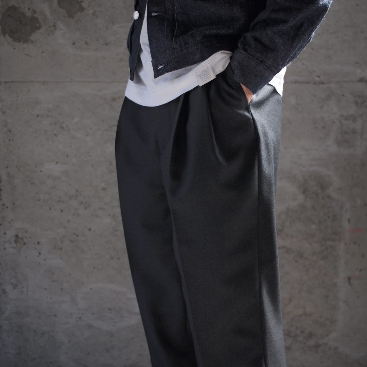 EESETT&Co PLEATS TROUSERS   peau de l'oursポードルルス